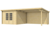 Woodvision | Blokhut Ohio met luifel 300 cm | Onbehandeld